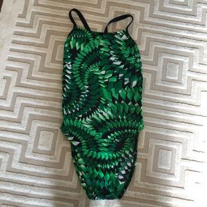 Adidas geometric green and black bathing s…